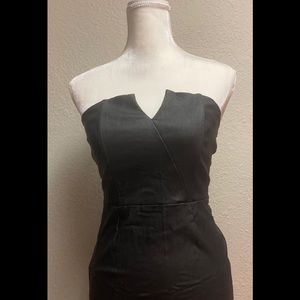 Strapless little black dress.
